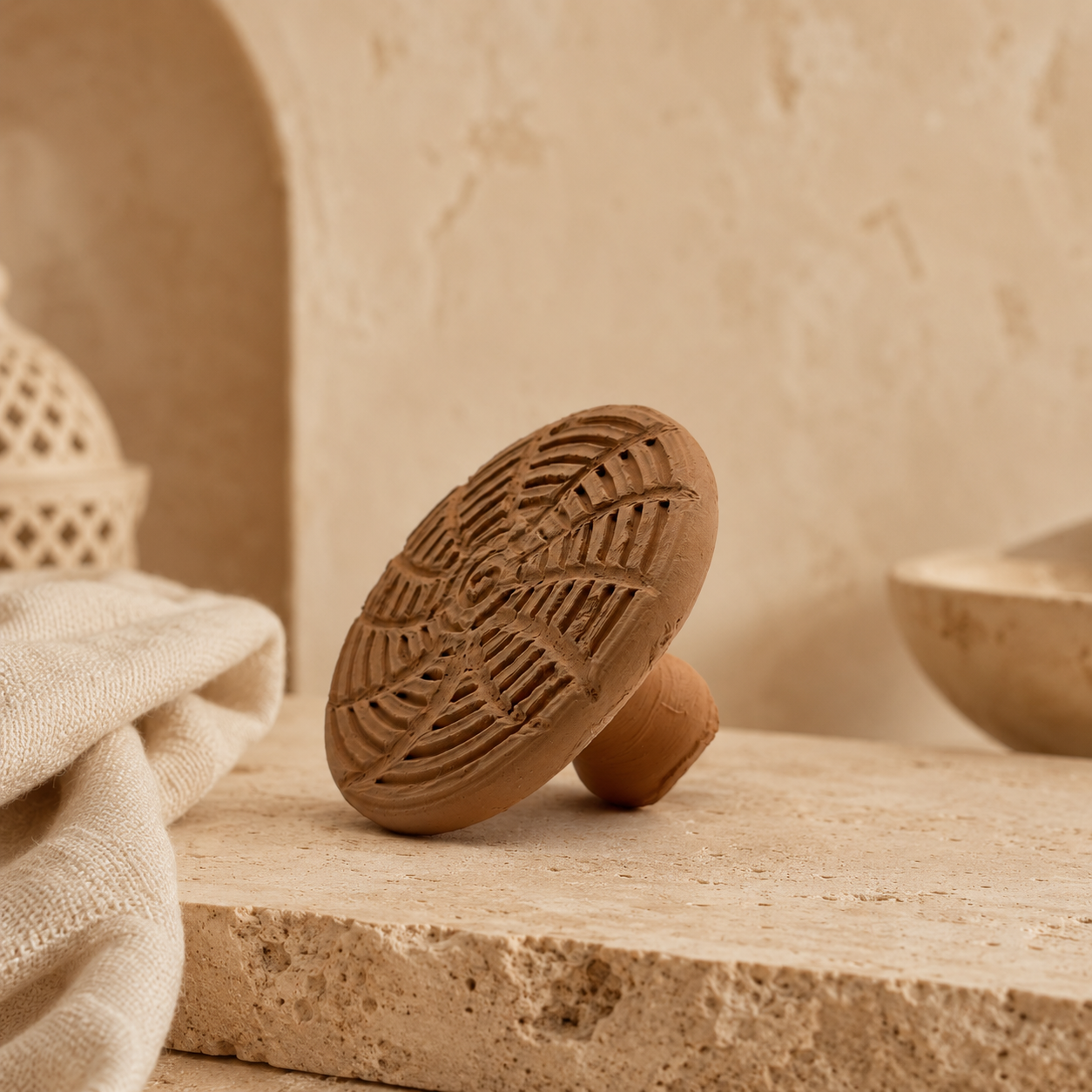 Moroccan M'hekka Terracotta Pumice Stone